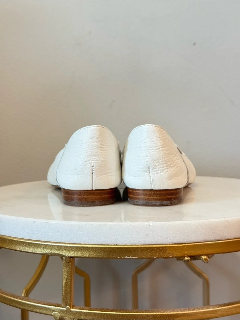 Vince Camuto White Pointed-Toe Leather Loafers